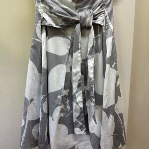 Ronen Chen Gray and White A-Line Skirt